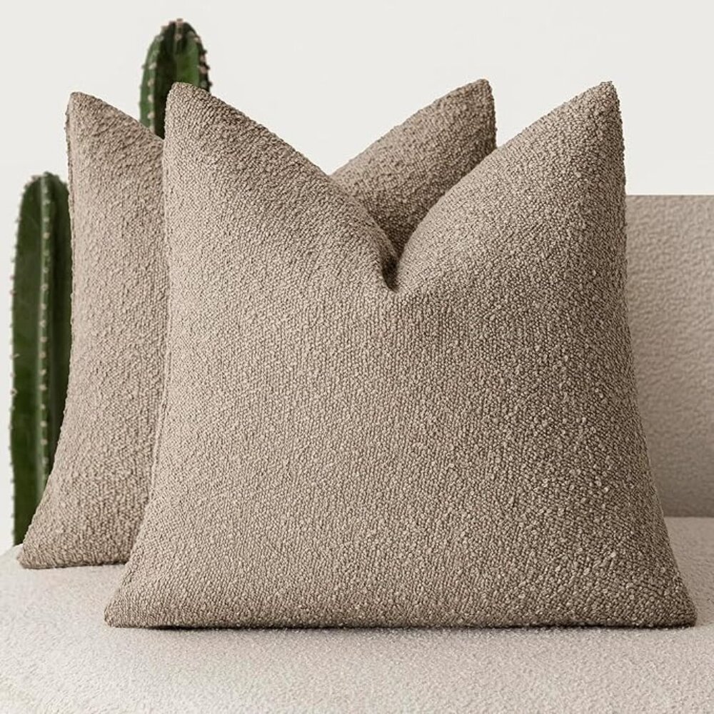 Foindtower Pillow Covers 26" by 26" Taupe